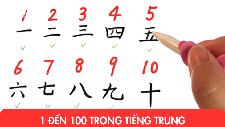 1 đến 100 trong tiếng Trung