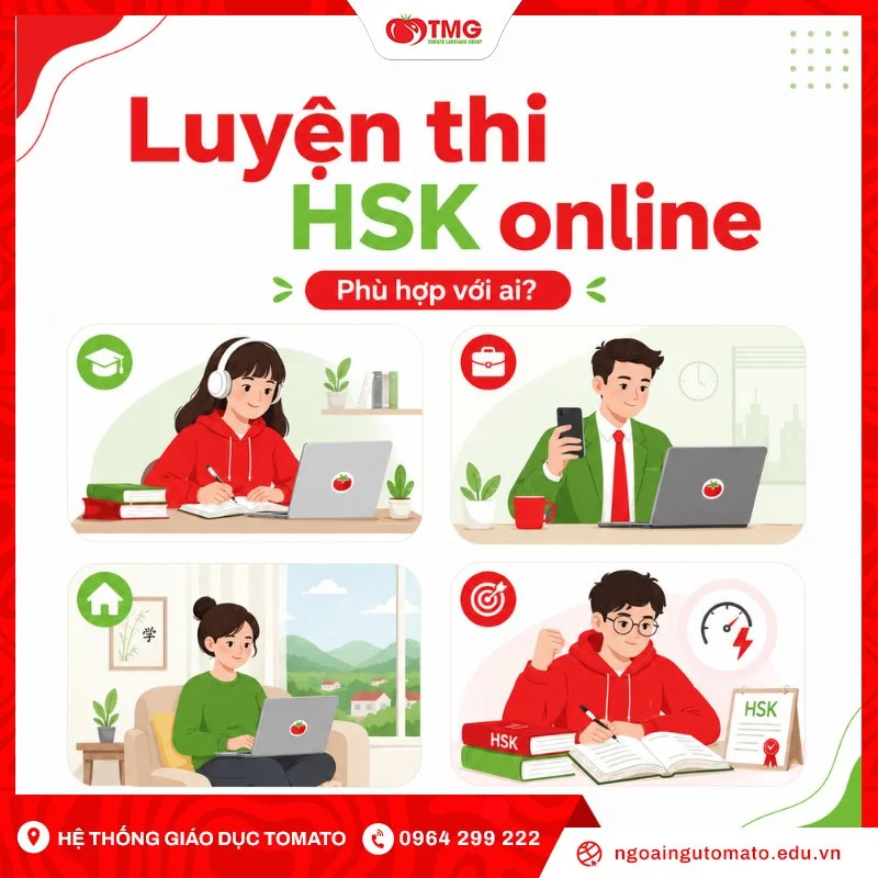 Luyện thi HSK online tại Tomato phù hợp với ai?