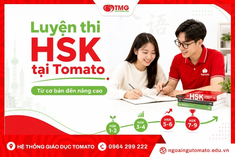 Luyện thi HSK tại Tomato, khóa học HSK từ cơ bản đến nâng cao