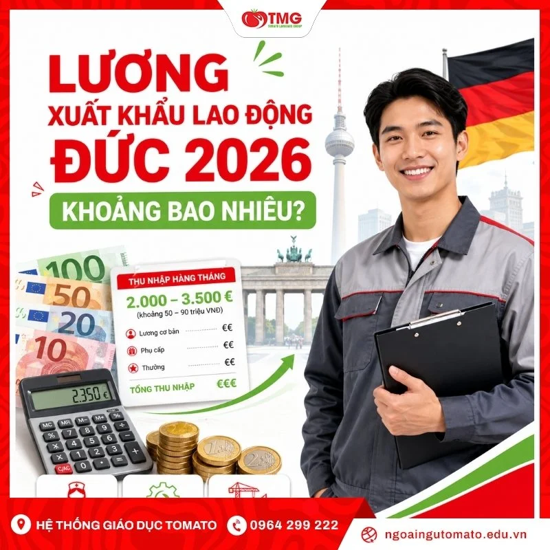 Lương xuất khẩu lao động Đức 2026 khoảng bao nhiêu?