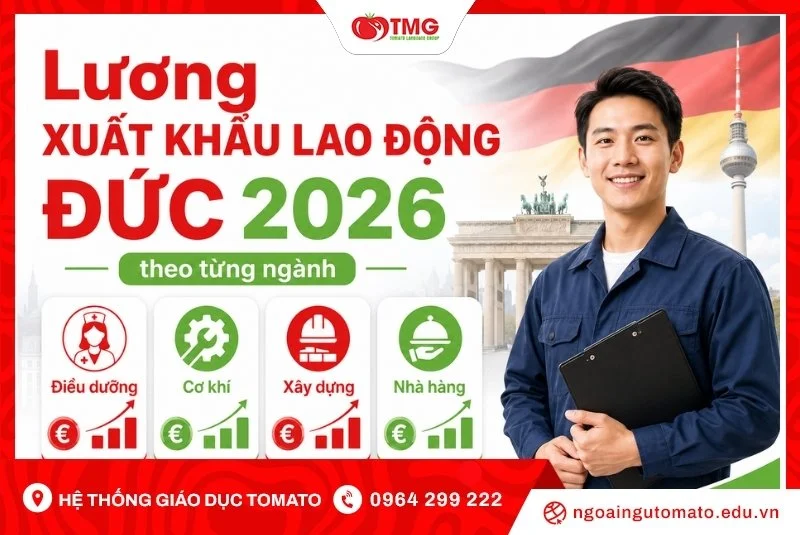 Lương xuất khẩu lao động Đức 2026 theo từng ngành