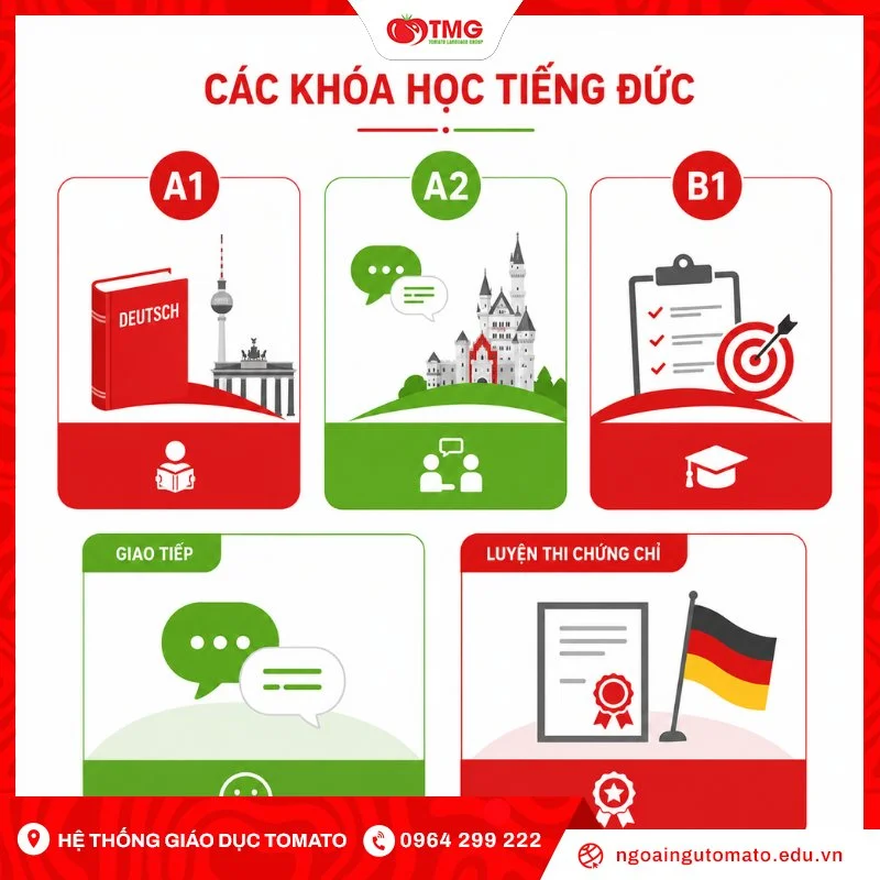 Các khóa học tiếng Đức tại Hệ thống giáo dục Tomato