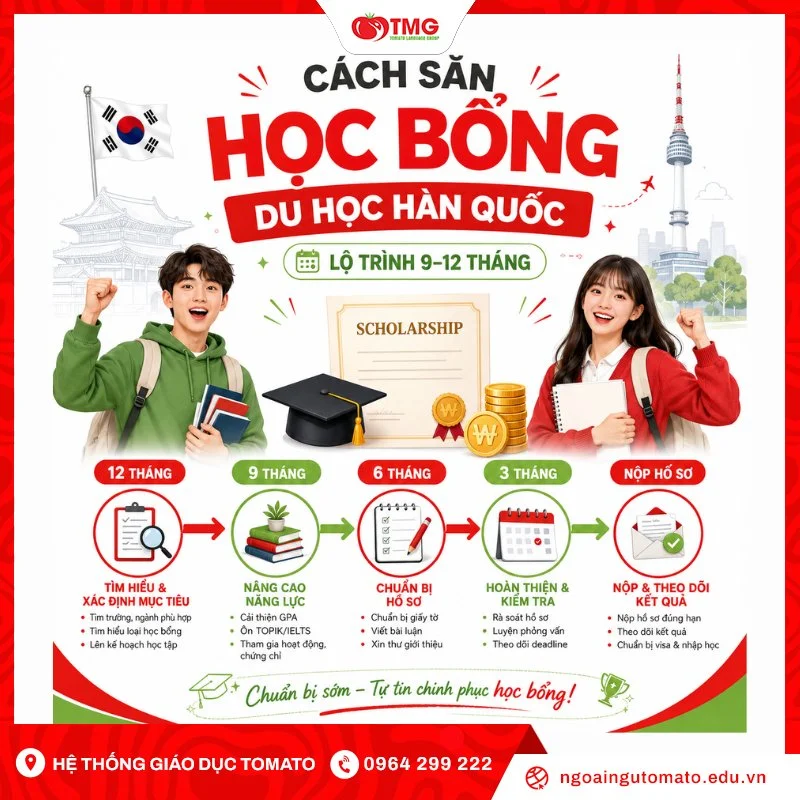 Cách săn học bổng du học Hàn Quốc theo lộ trình 9–12 tháng