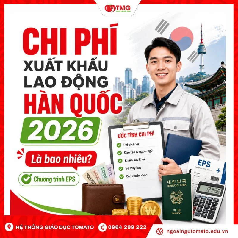 Chi phí xuất khẩu lao động Hàn Quốc 2026 là bao nhiêu?
