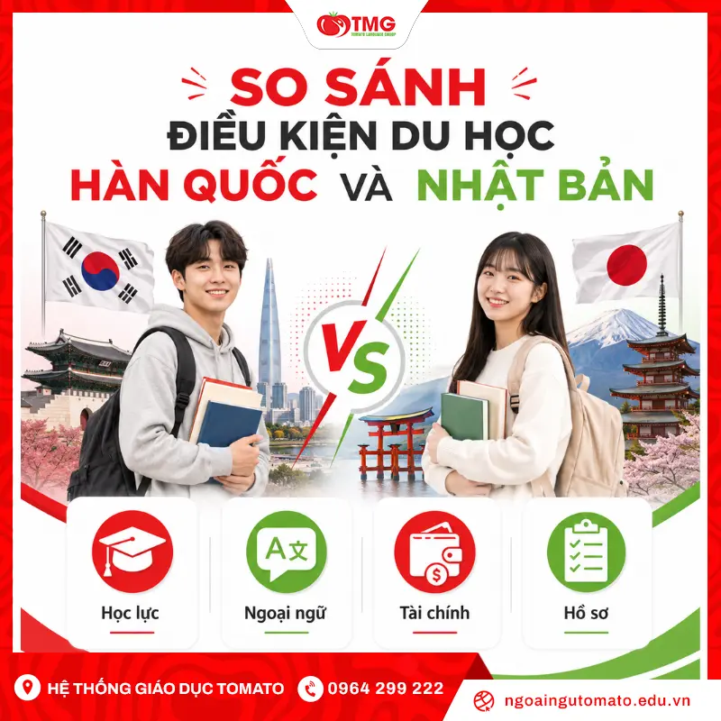 So sánh điều kiện du học Hàn Quốc và Nhật Bản
