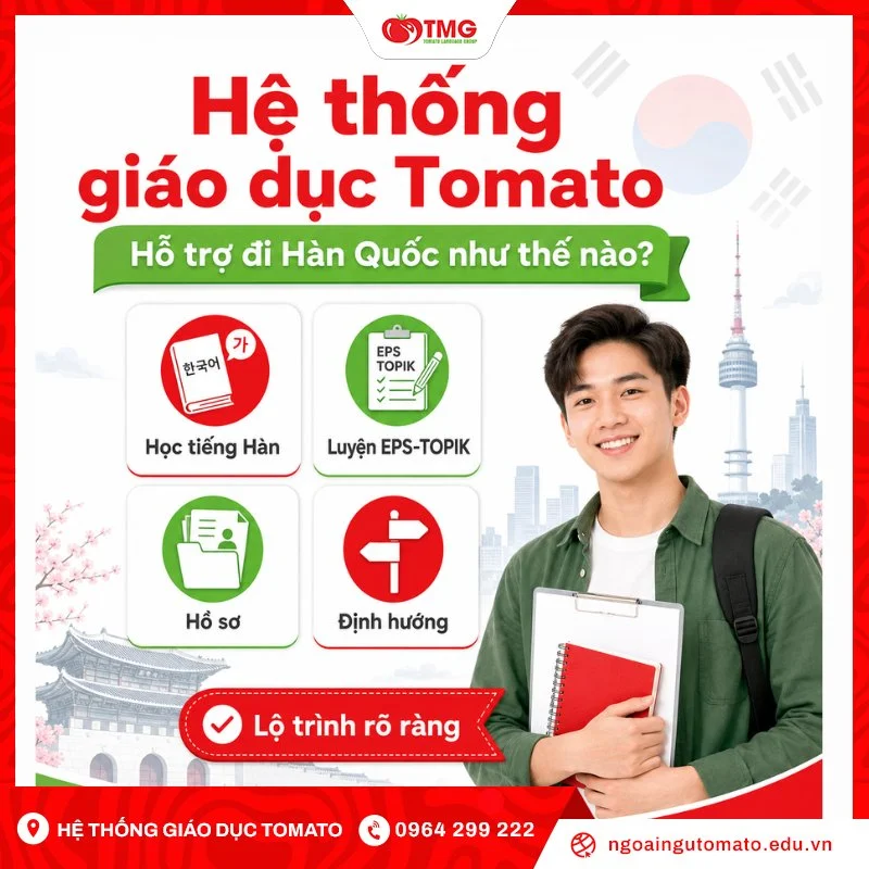 Hệ thống giáo dục Tomato hỗ trợ người có định hướng đi Hàn Quốc như thế nào?