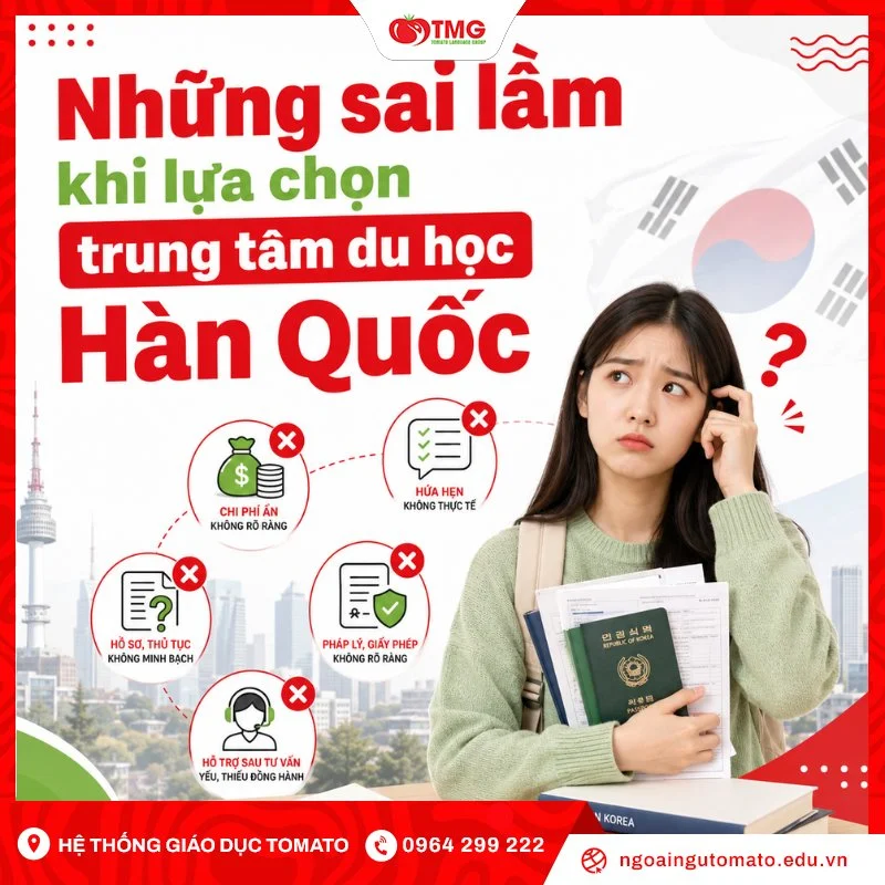 Những sai lầm khi lựa chọn trung tâm du học Hàn Quốc