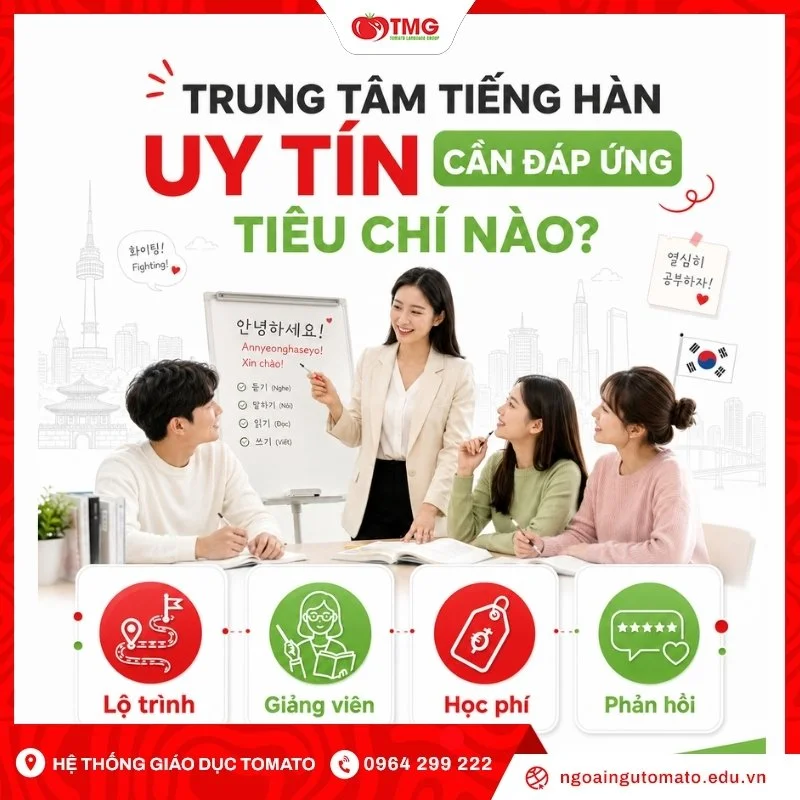 Trung tâm tiếng Hàn uy tín cần đáp ứng tiêu chí nào?
