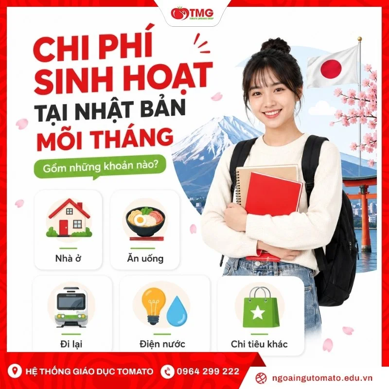 Chi phí sinh hoạt tại Nhật Bản mỗi tháng