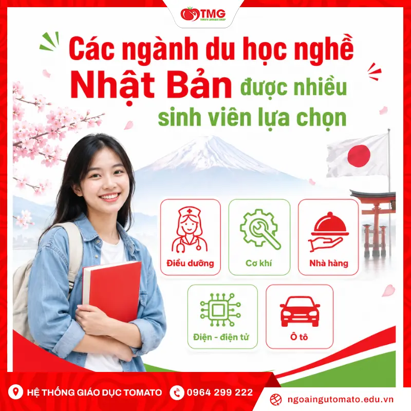 Các ngành du học nghề Nhật Bản được nhiều sinh viên lựa chọn