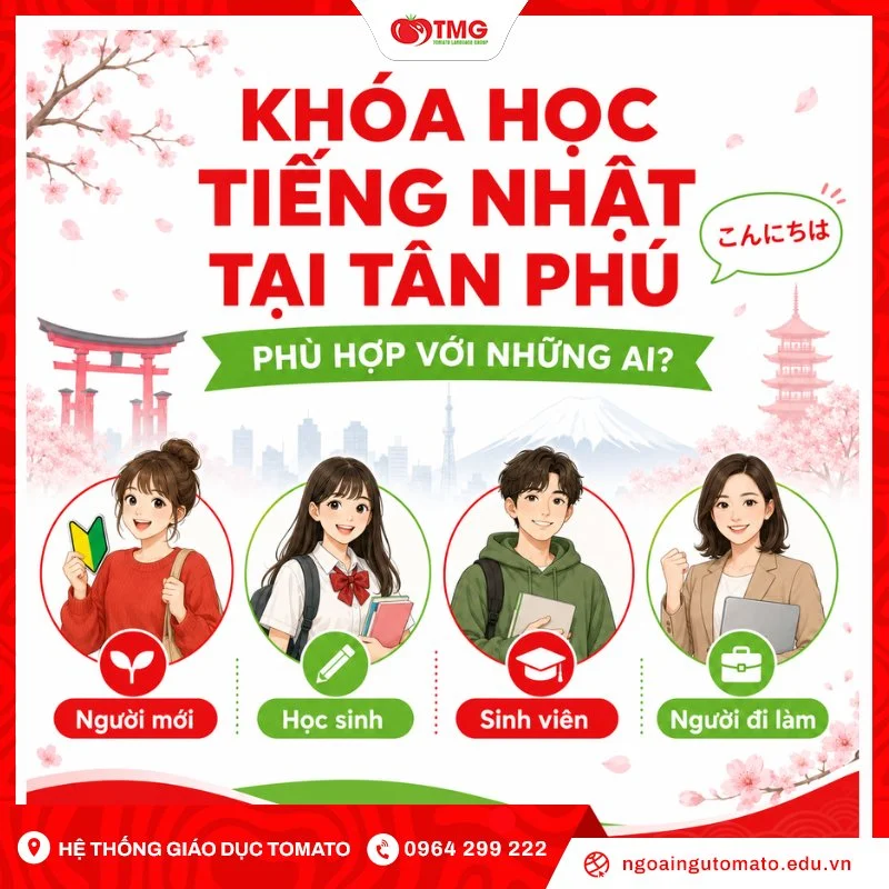 Khóa học tiếng Nhật tại Tân Phú phù hợp với những ai?