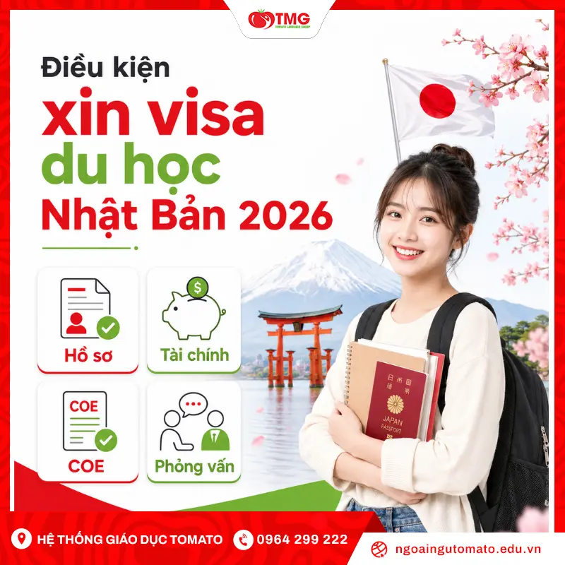 Điều kiện xin visa du học Nhật Bản 2026