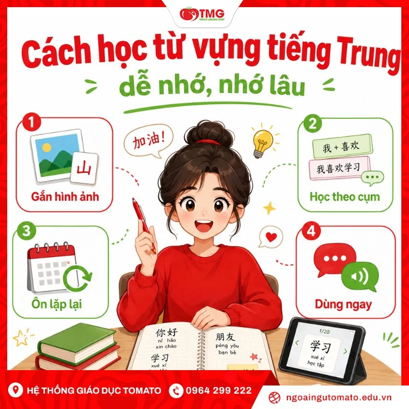 Cách học từ vựng tiếng Trung dễ nhớ và lâu quên