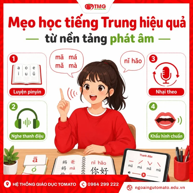 Mẹo học tiếng Trung hiệu quả từ nền tảng phát âm