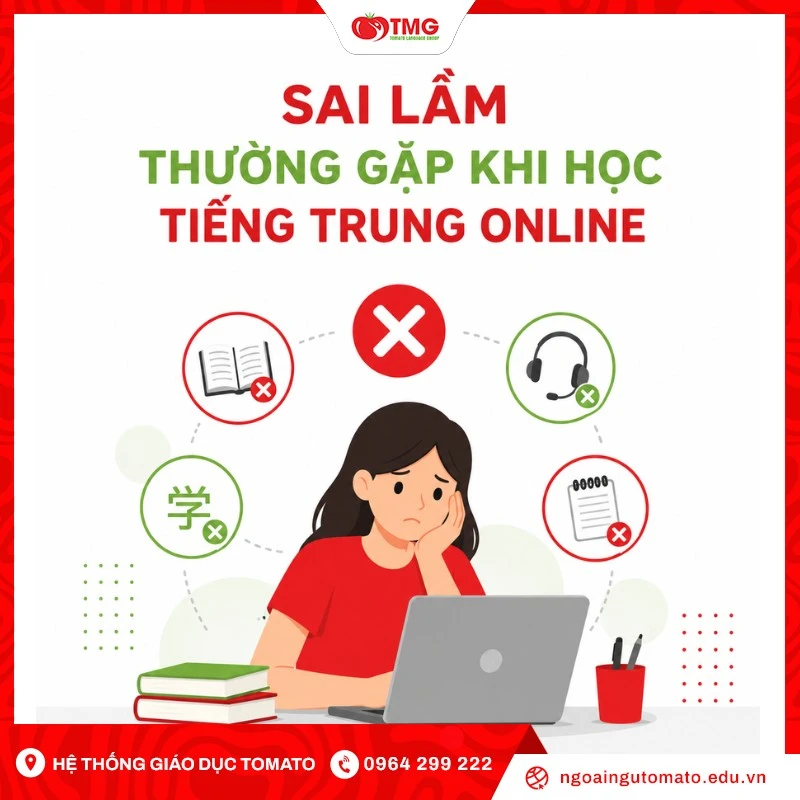 Sai lầm thường gặp khi học tiếng Trung online